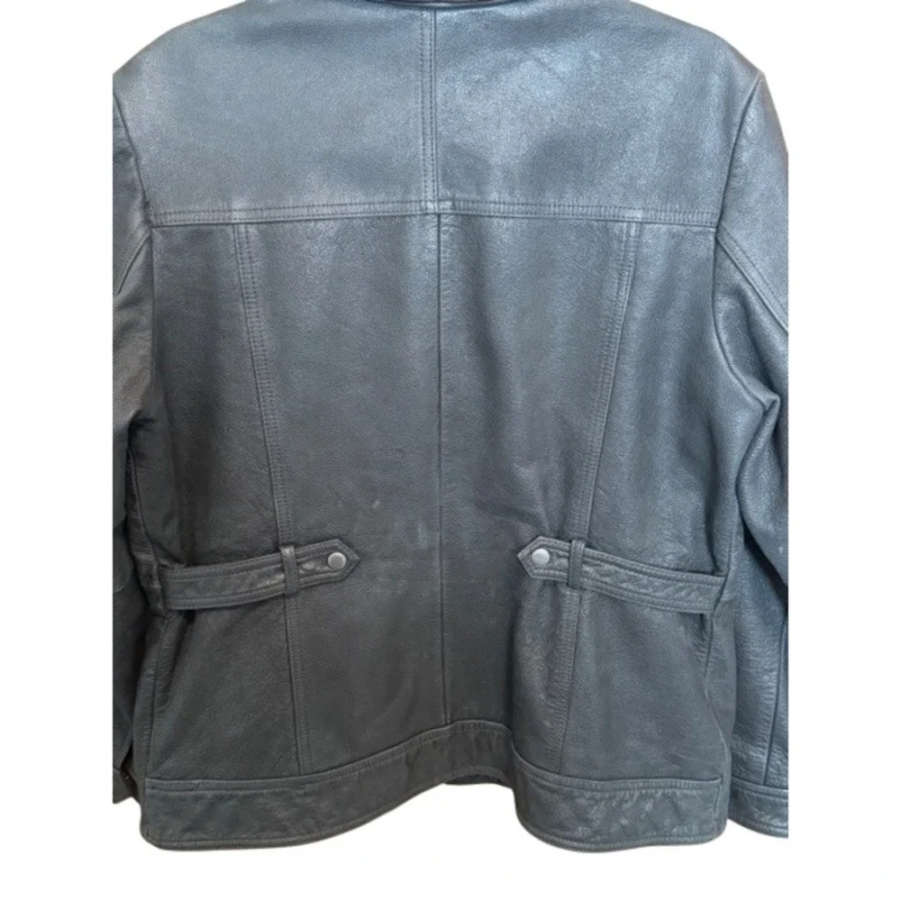 Eddie Bauer Womens‎ Black Leather Investment Jacket Medium